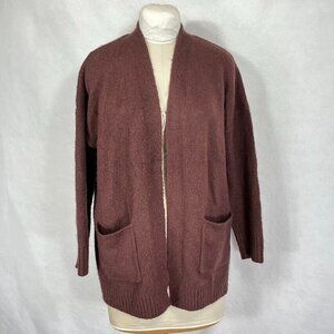 Old Navy Slow Motion Open Knit Oversized Cardigan With Pockets Large Plump Plum